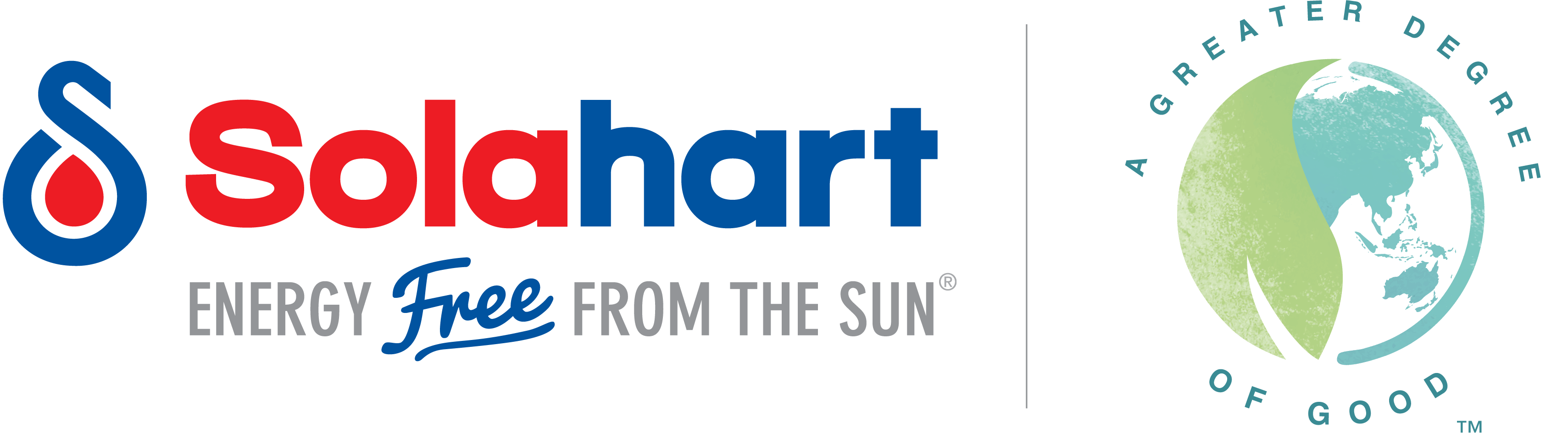 Solahart logo and A Greater Degree of Good logo
