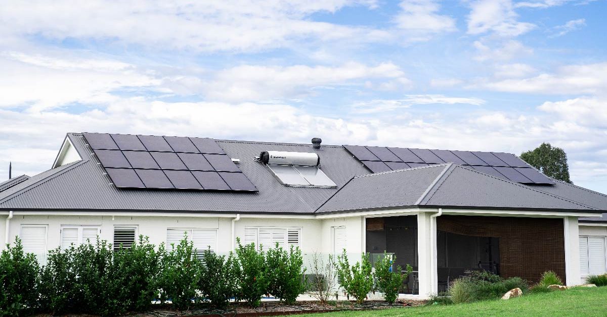 Solahart Solar Power Combo System with Silhouette Solar Panels and Rooftop solar hot water system